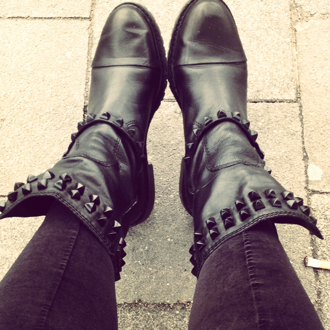 womens studded biker boots
